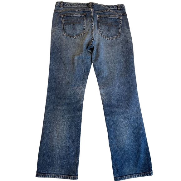 Chaps Women's Jeans Straight Leg Denim Cotton High Rise Five Pockets Blue SZ 12P - Picture 2 of 9